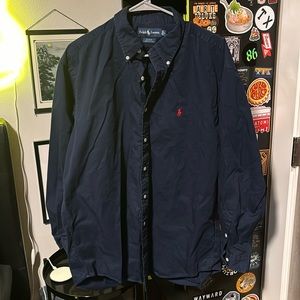 Mens Navy blue Ralph Lauren Button Down Size large!